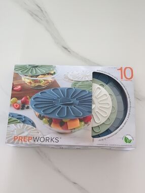 Progressive Prepworks Silicone Multi-Use Lids - Blue, White, Sage (Set of 10)